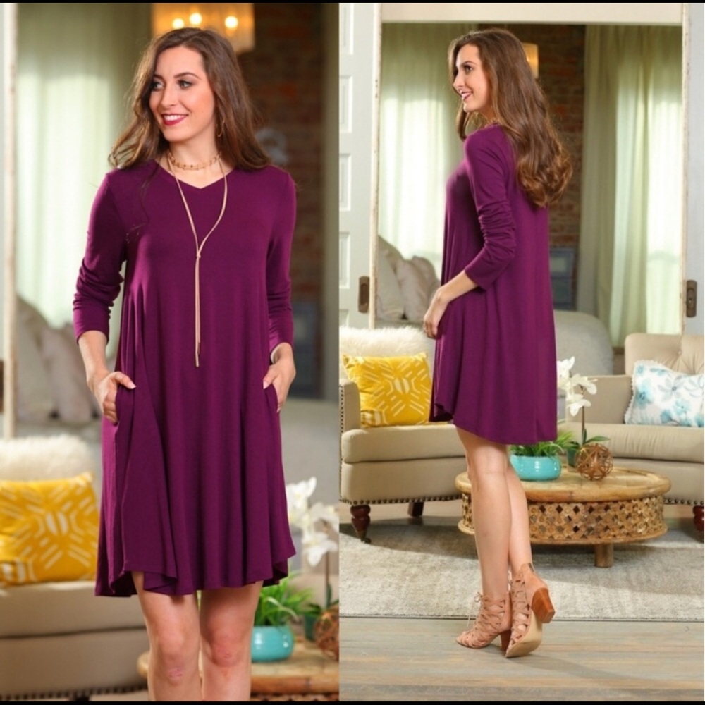 Plum Long Sleeve Dress/Tunic
